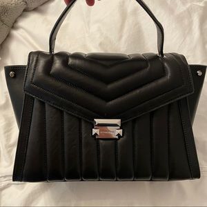 Michael Kors large Whitney black leather quilted